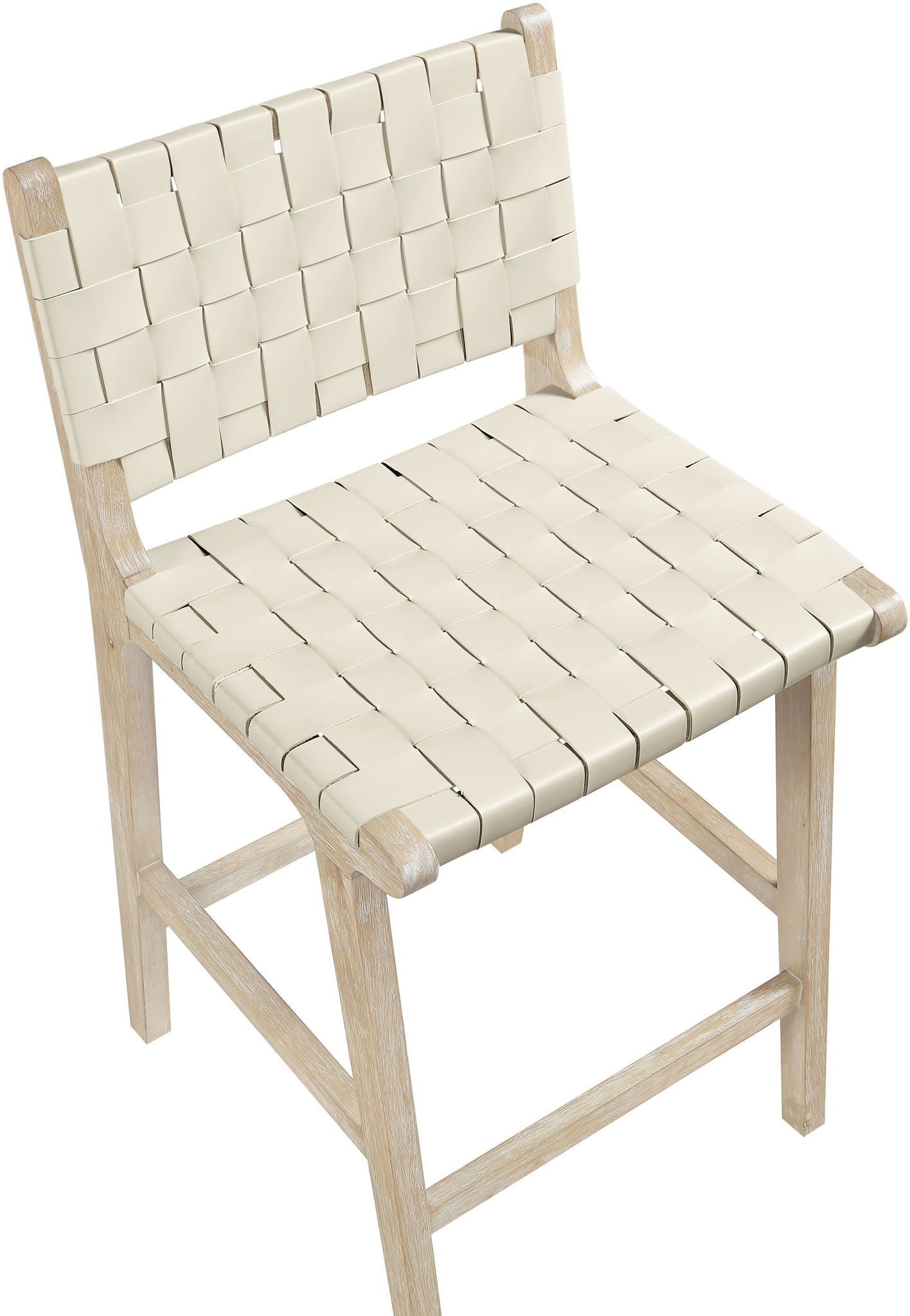 Entwine - Vegan Leather Upholstered Counter Stool - Painted Natural