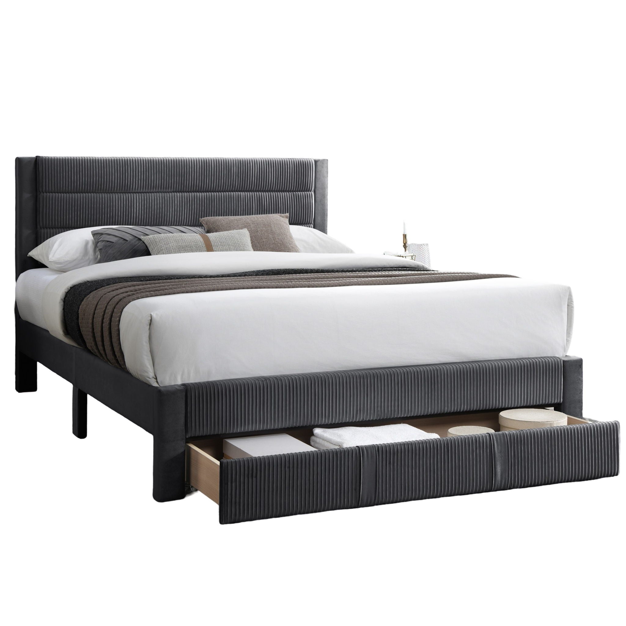 Contemporary Bed With Storage Drawer