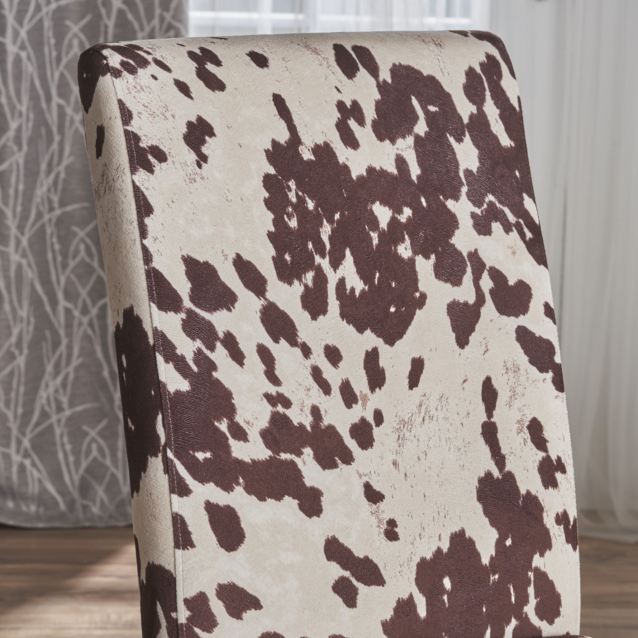 Contemporary Dining Chair With Rubberwood Legs (Set of 2)