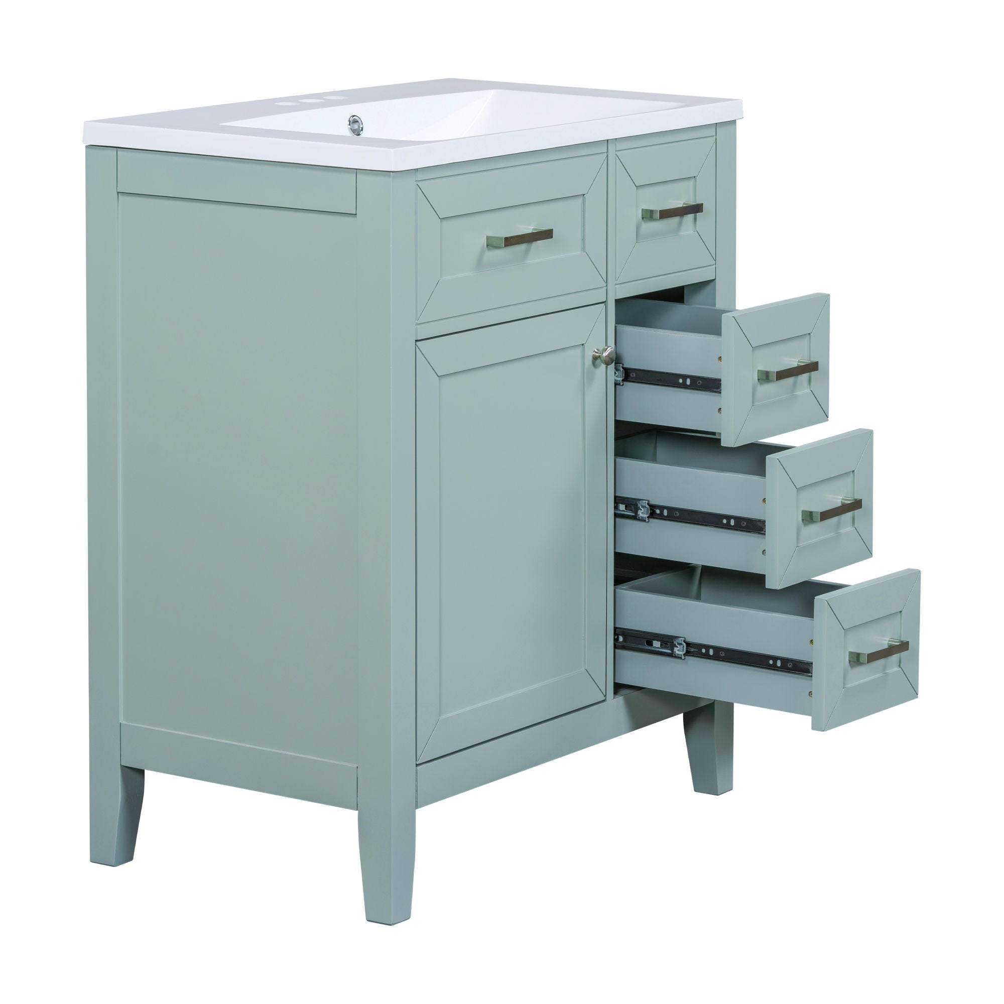 Modern Bathroom Vanity With Sink Combo, 3 Drawers