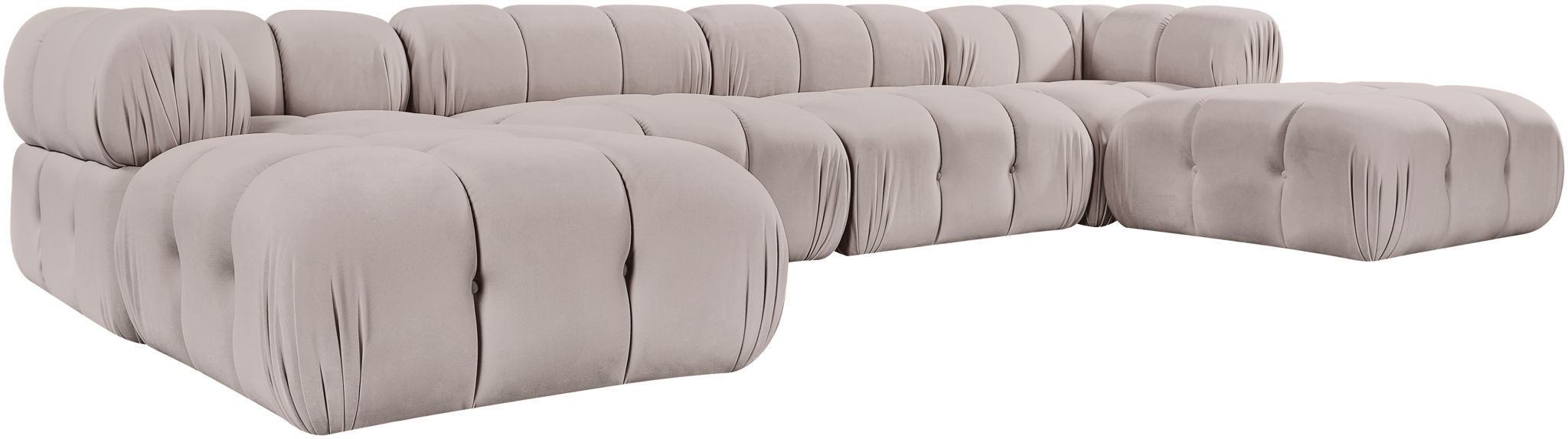 Orin - Velvet 6 Piece Modular Double Chaise Sectional