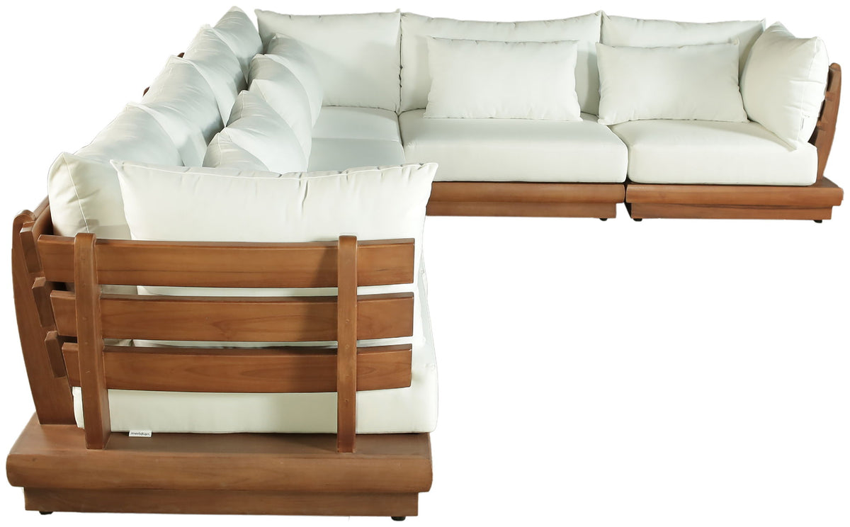 Mirella - 6 Piece Water Resistant Fabric Upholstered Outdoor Patio Modular Sectional