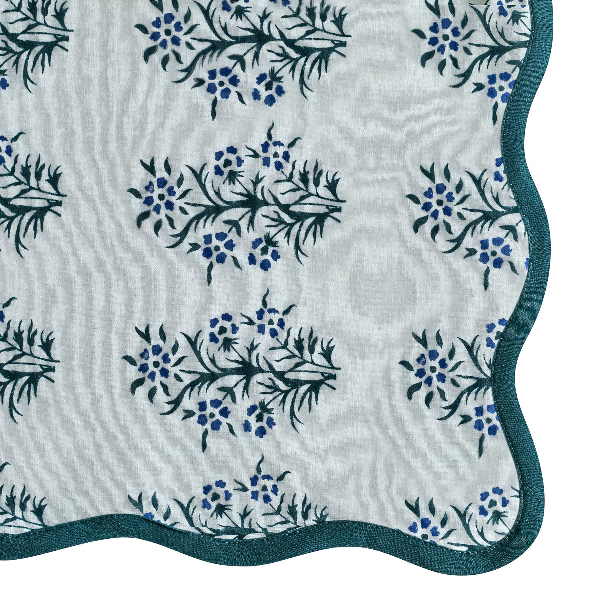 Crissy - Cotton Canvas Printed Napkins (Set of 4) - Blue Cornflower