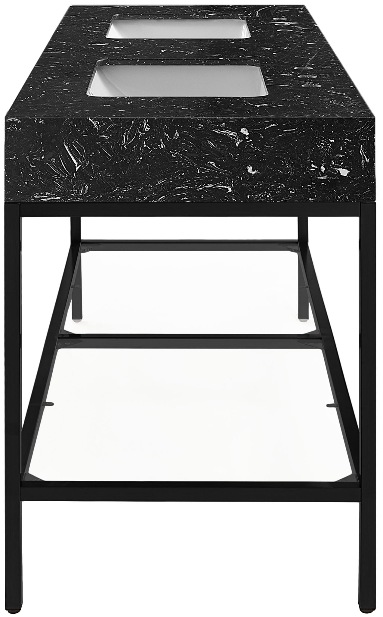 Marmo - Engineered Marble Bathroom Vanity With Black Base
