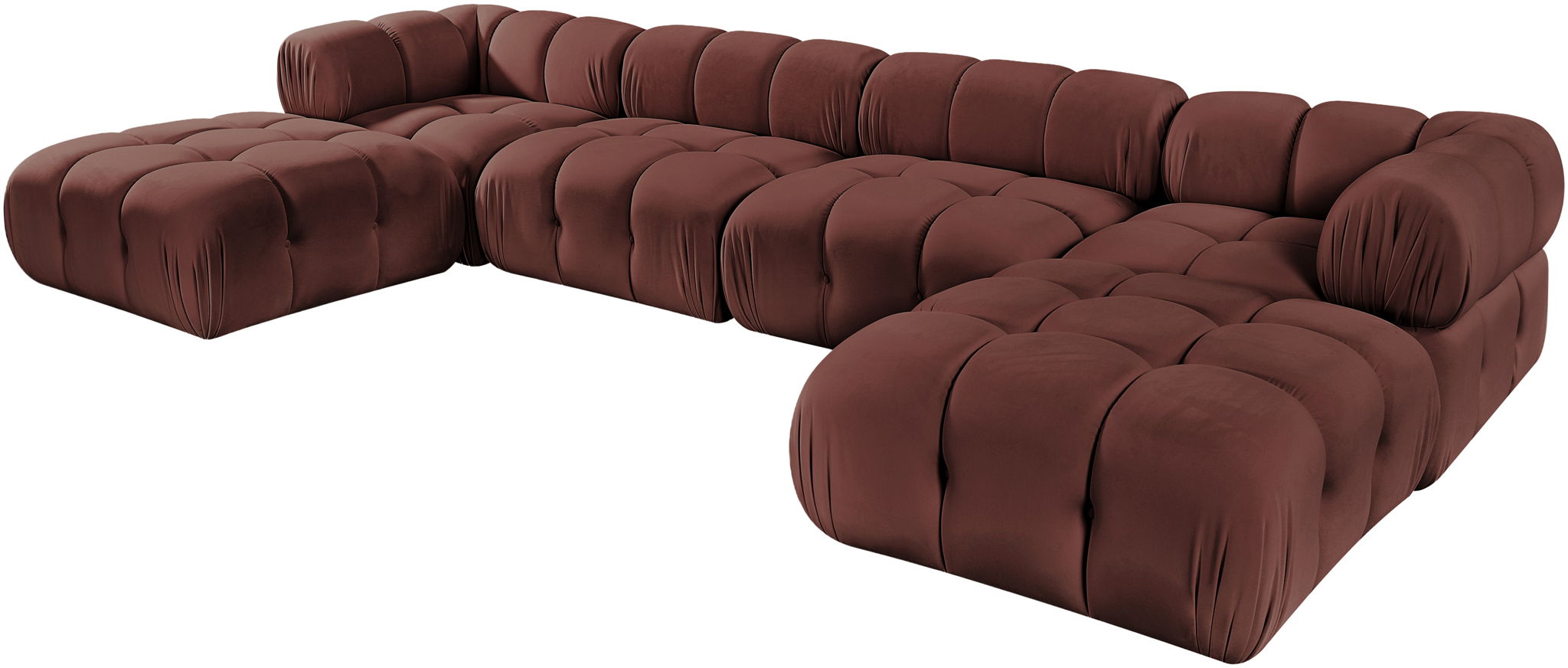 Orin - Velvet 6 Piece Modular Double Chaise Sectional