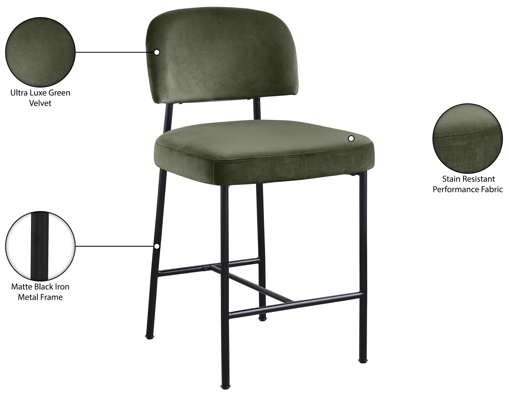 Zarelle - Performance Fabric Upholstered Counter Stool (Set of 2)