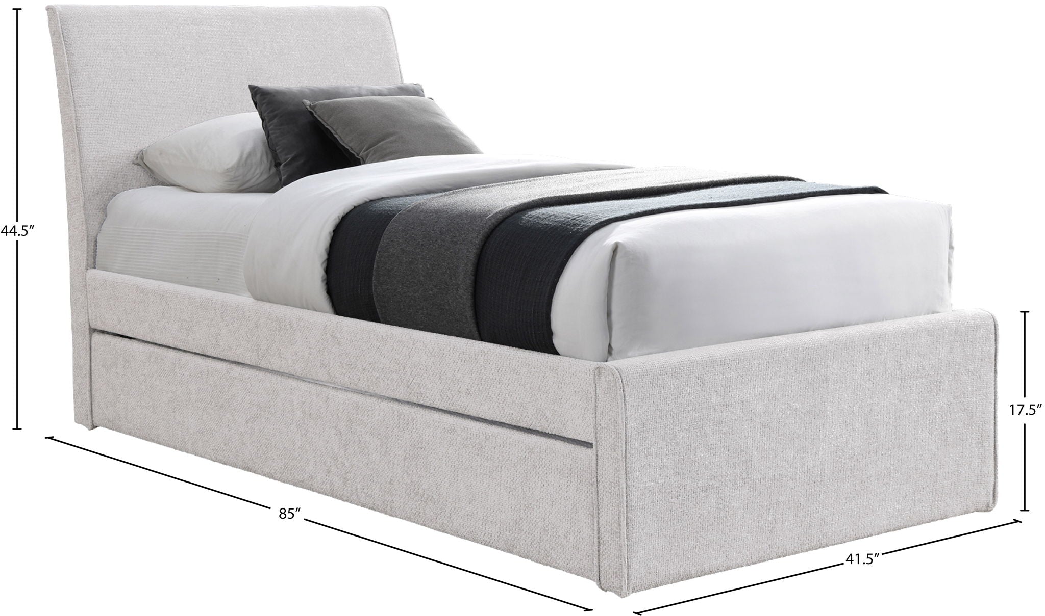 Myles - Chenille Twin Trundle Bed