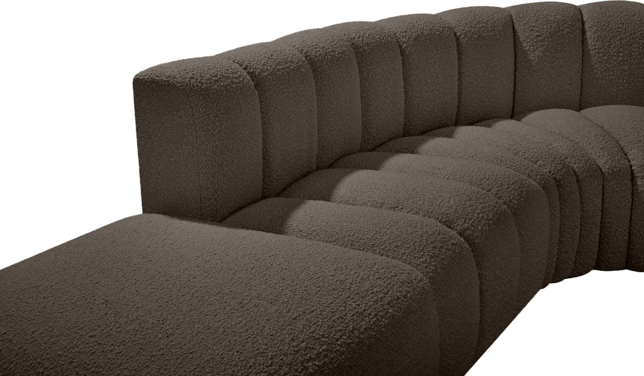 Arc - Boucle Fabric 5 Piece Corner Modular Sofa