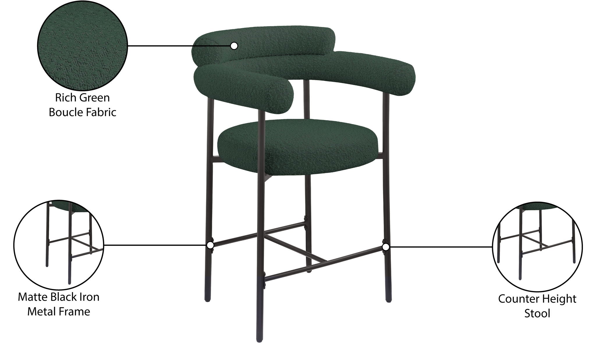 Blake - Counter Stool With Black Base (Set of 2)