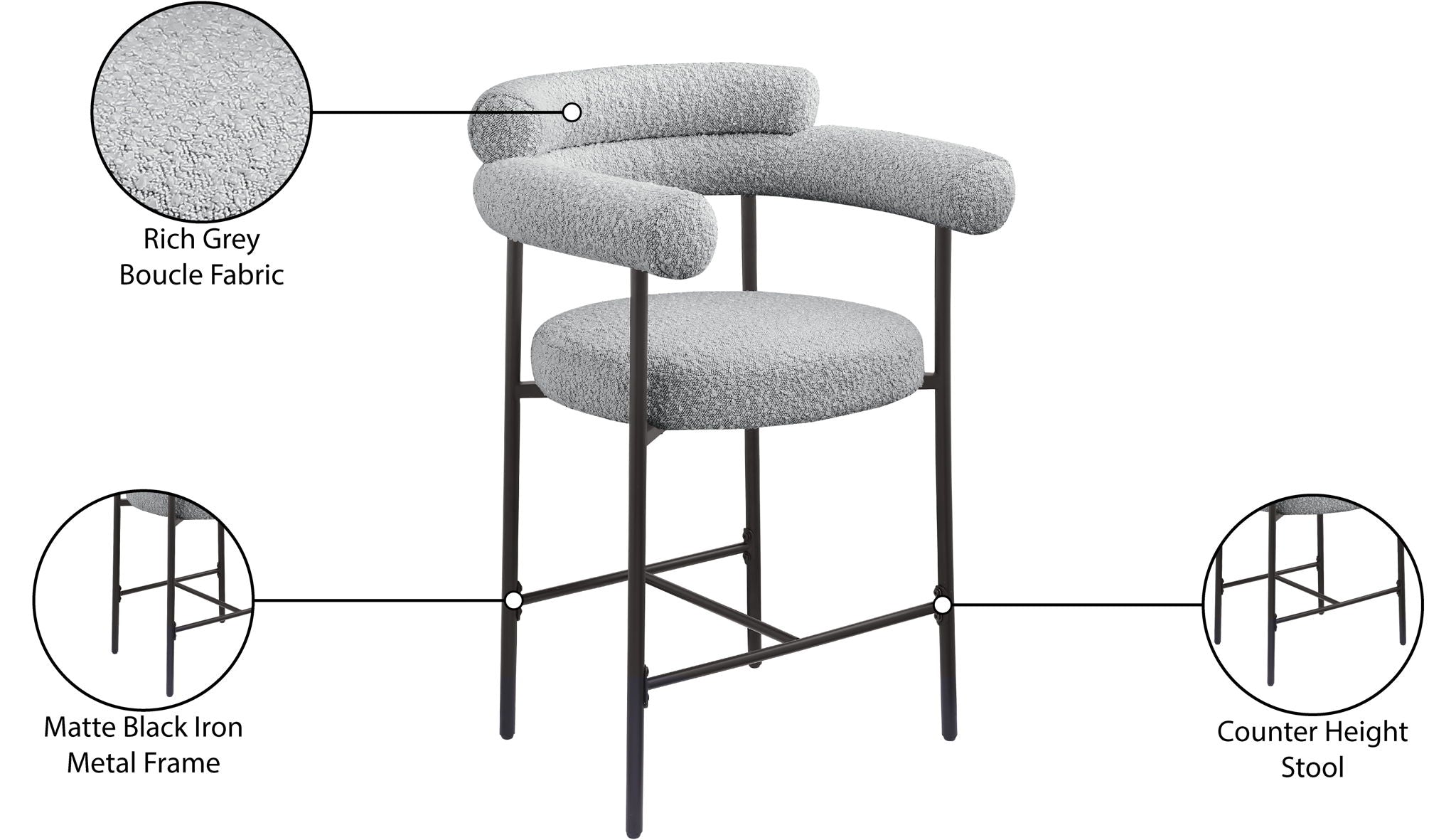 Blake - Counter Stool With Black Base (Set of 2)