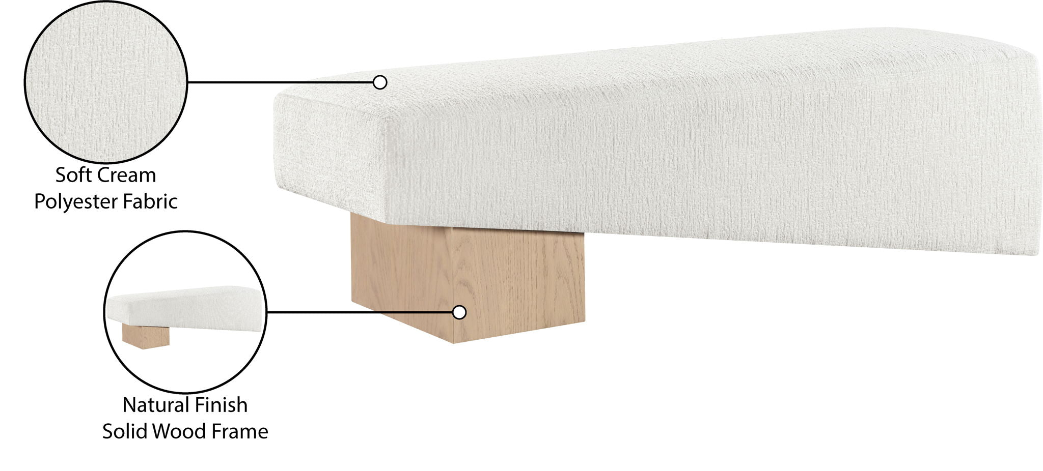 Alora - Bench - Light Brown Base