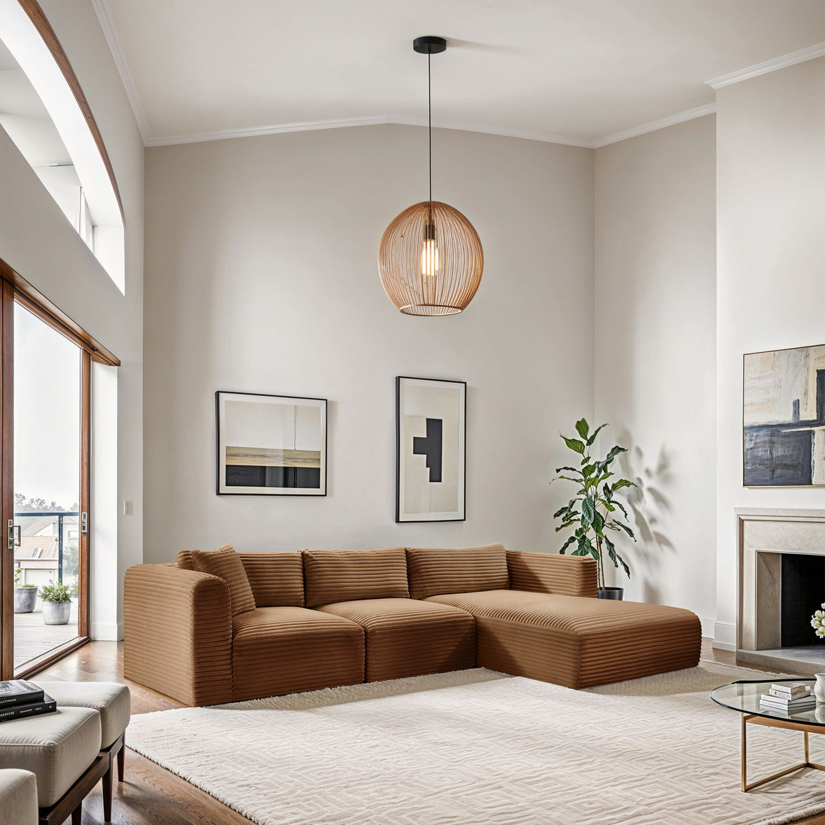 Shaggy - Fabric 3 Piece Modular Sectional