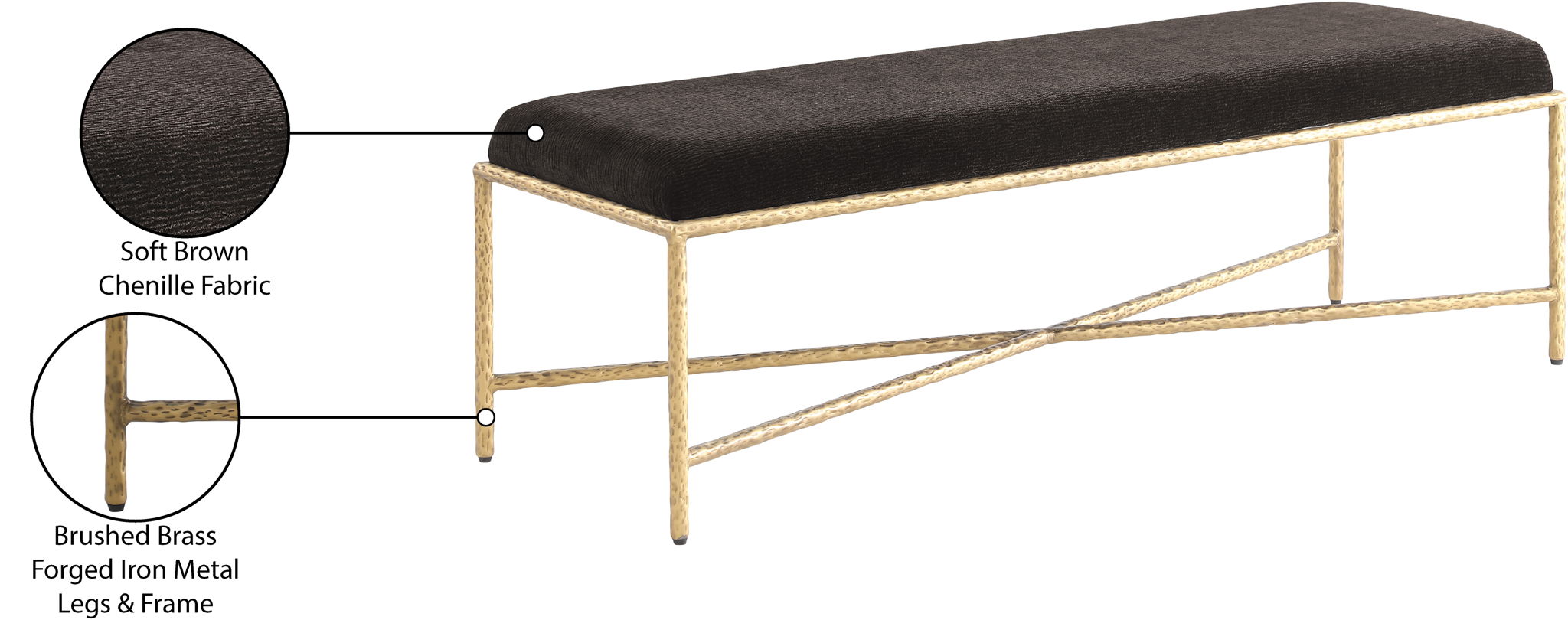 Valley - Bench With Gold Frame