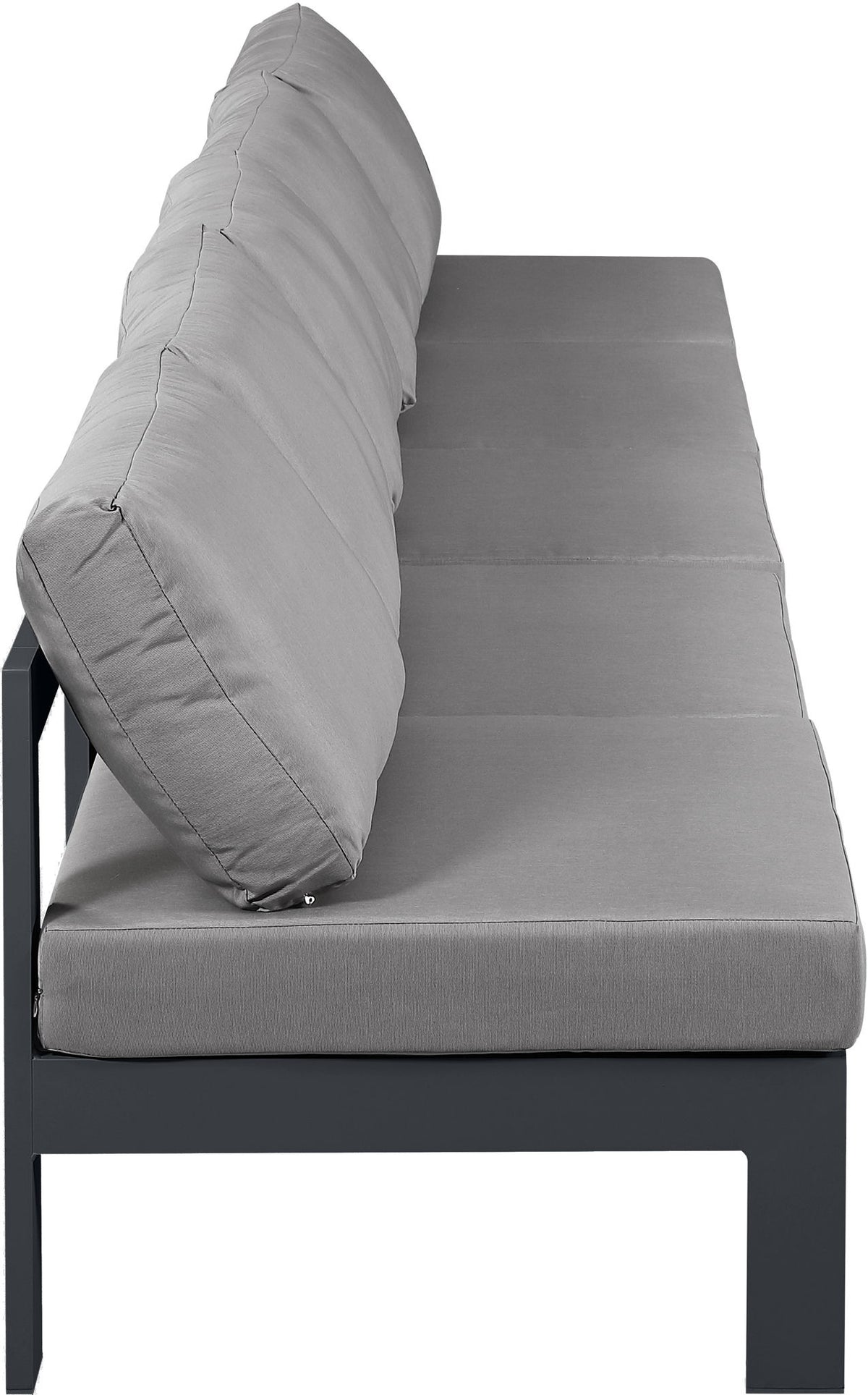 Nizuc - Outdoor Patio 5 Seat Modular Armless Sofa With Gray Frame