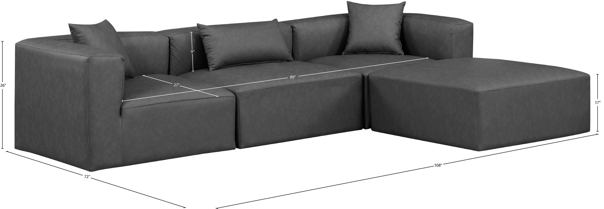 Cube - 4 Piece Modular Sectional With Chaise