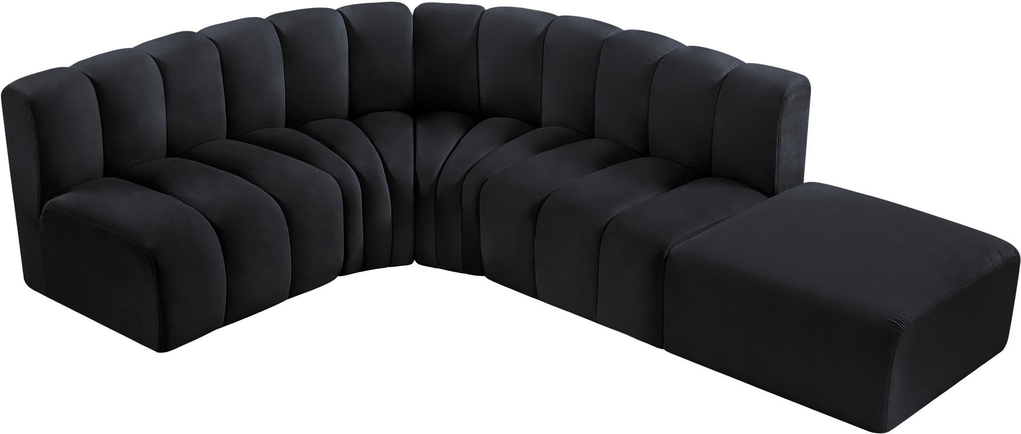 Arc - Velvet 5 Piece Corner Modular Sofa