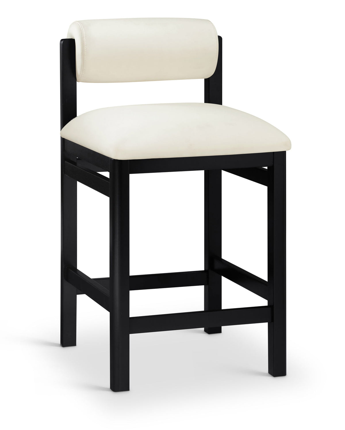 Roundhill - Faux Leather Counter Stool - Black Frame