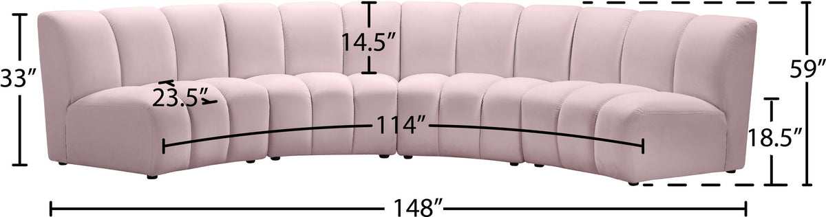 Infinity - 4 Piece Velvet Modular Sectional