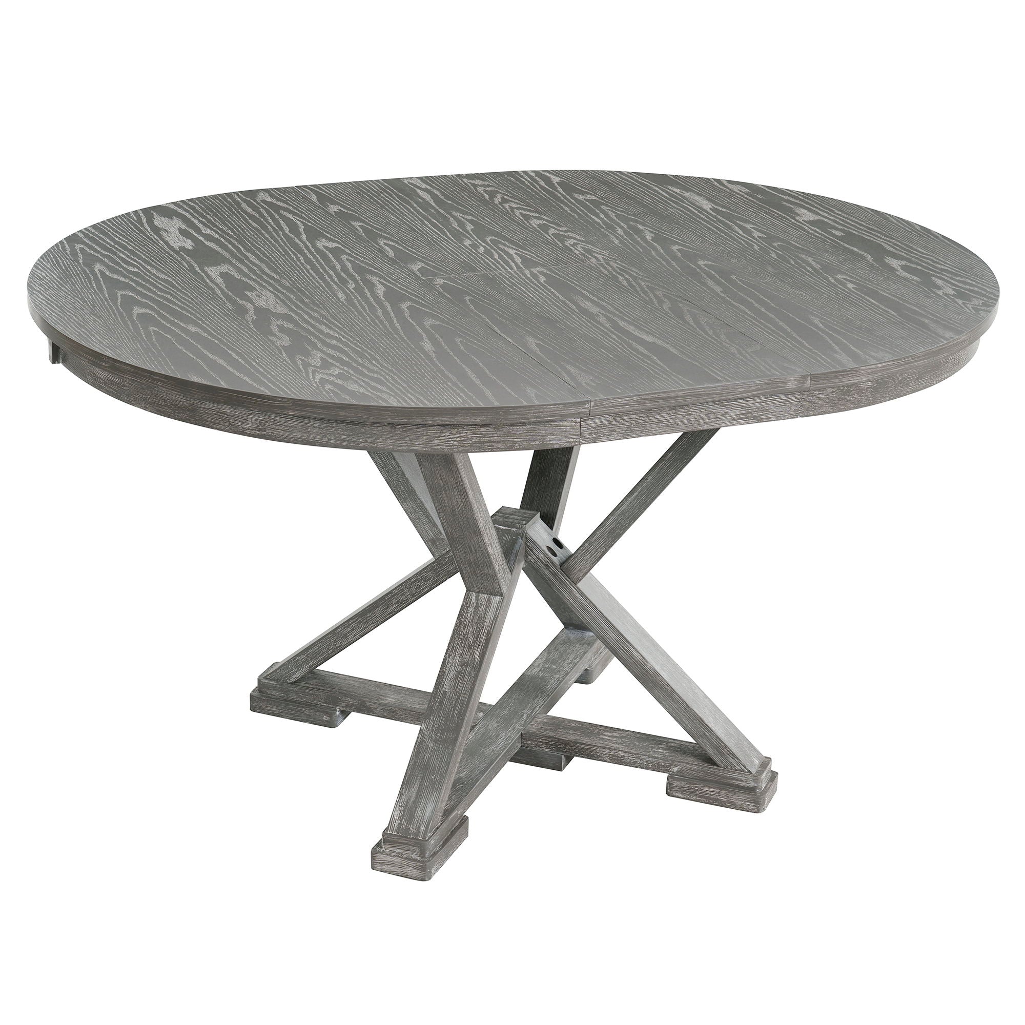 Dining Set With Extendable Round Table And 4 Upholstered Chairs
