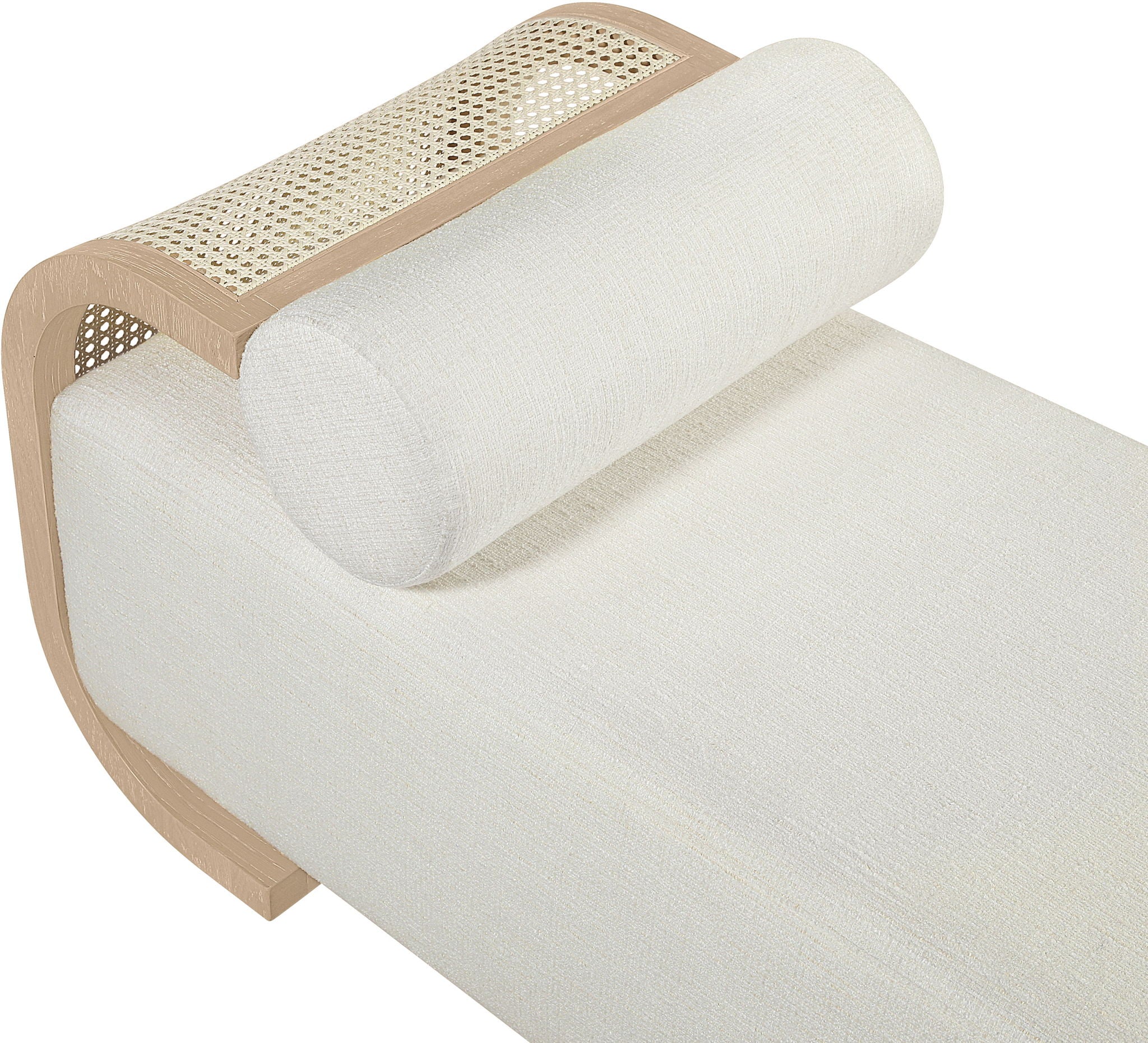 Zephyr - Linen Textured Fabric Upholstered Chaise - Painted Natural Base