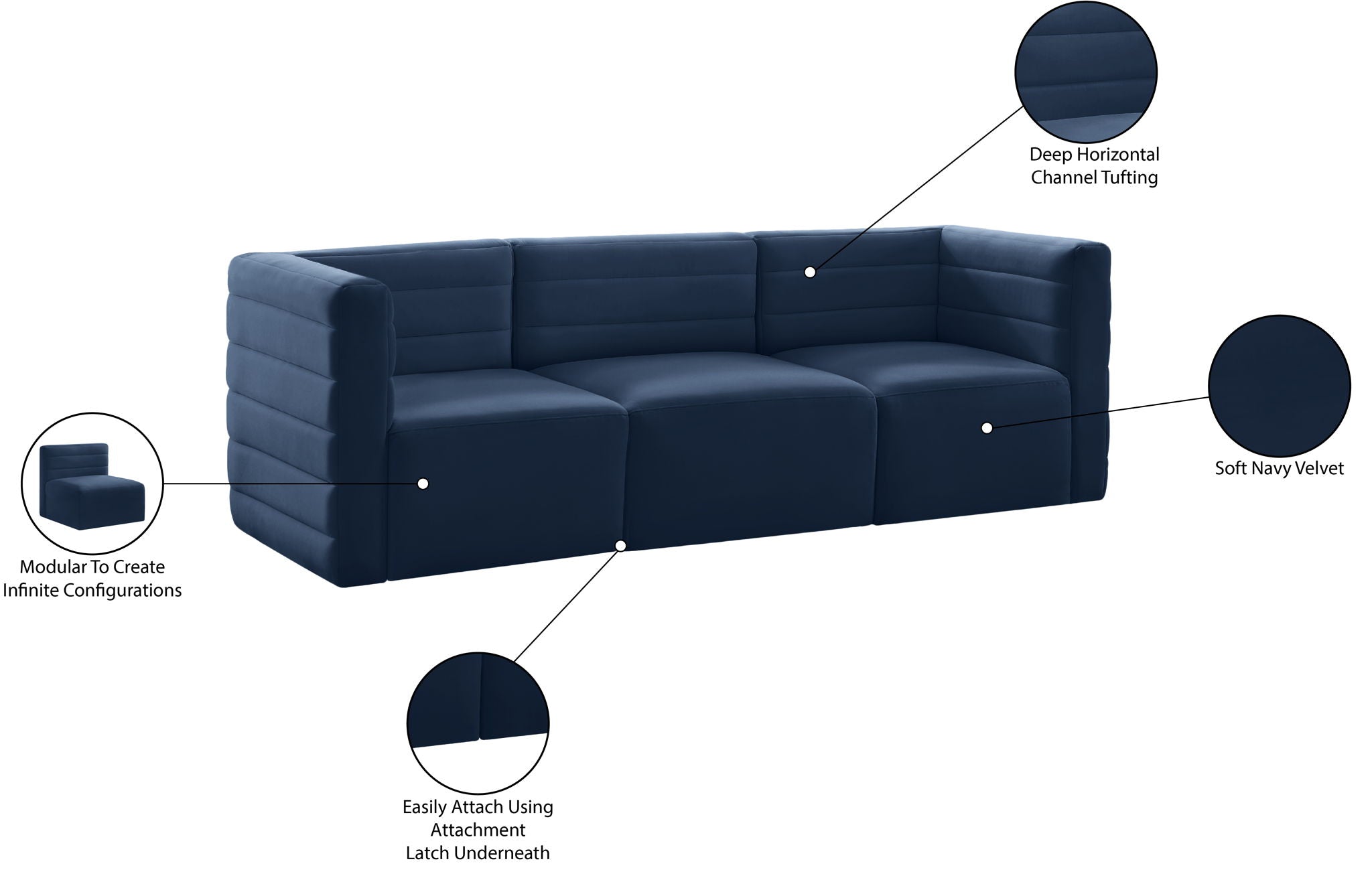 Quincy - Modular 3 Seat Sofa