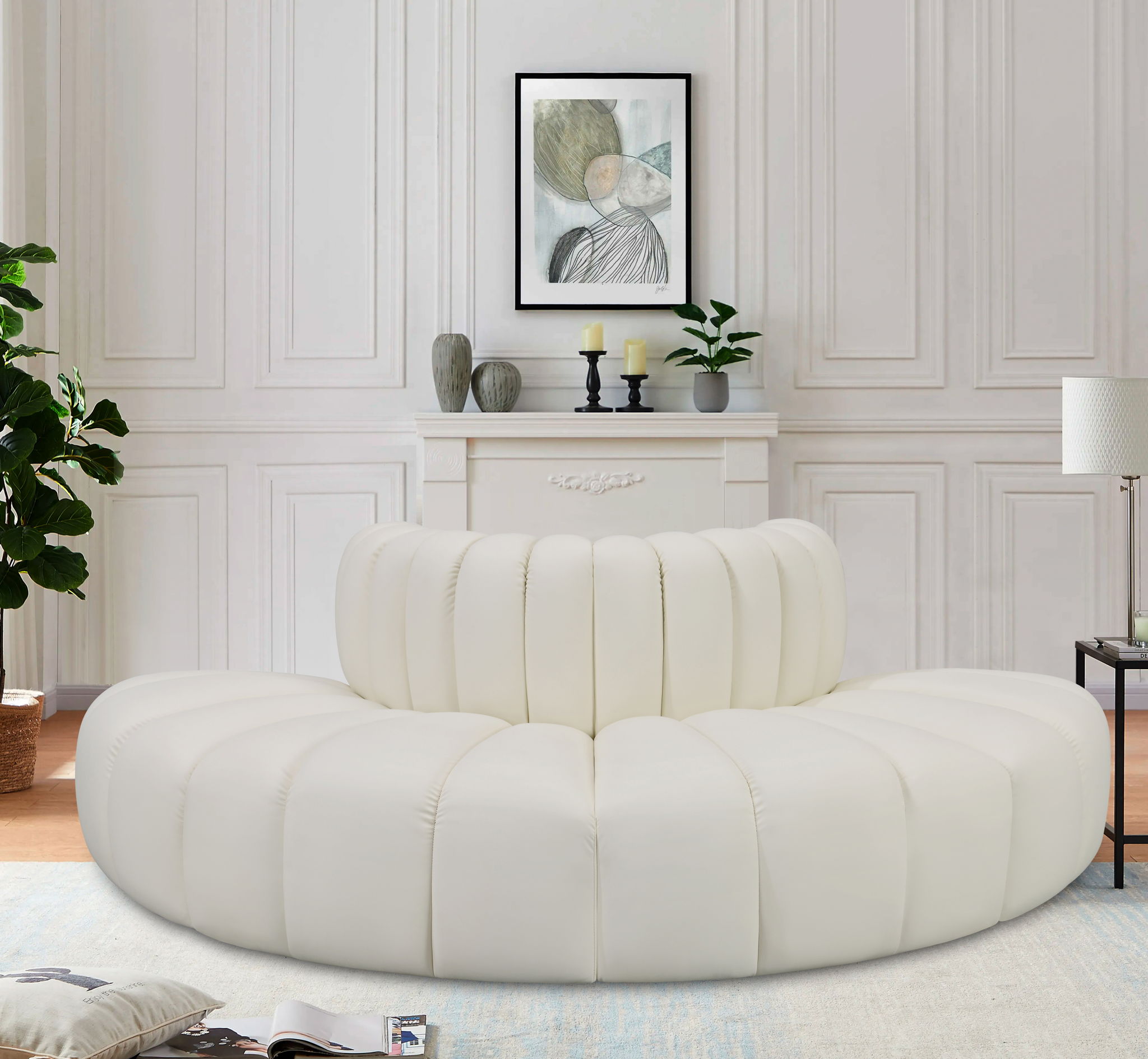 Arc - Faux Leather 4 Piece Modular Sofa