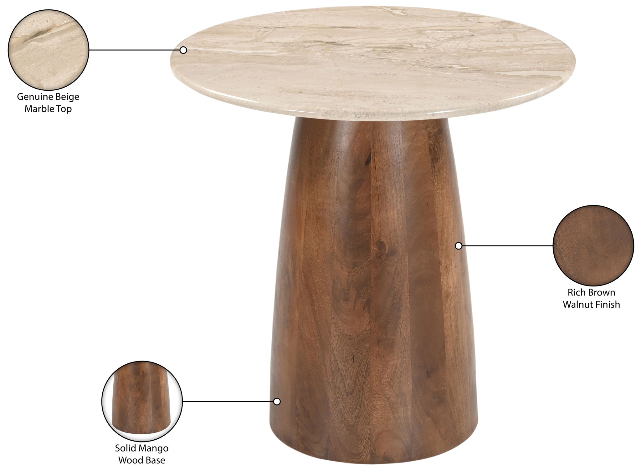 Liona - Marble And Mango Wood Table