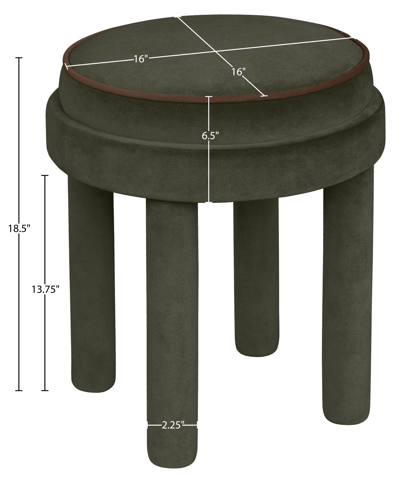 Velin - Velvet Ottoman / Stool