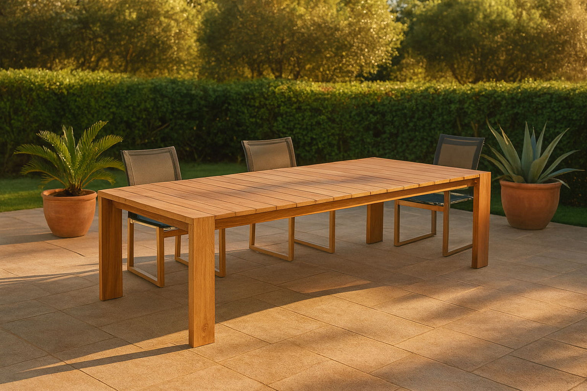 Tulum - Teak Outdoor Patio Dining Table - Natural