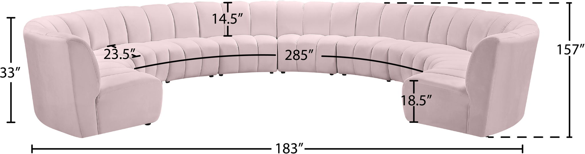 Infinity - 10 Piece Velvet Modular Sectional