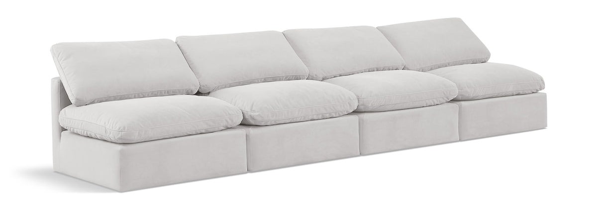 Indulge - Velvet 4 Seat Modular Armless Sofa