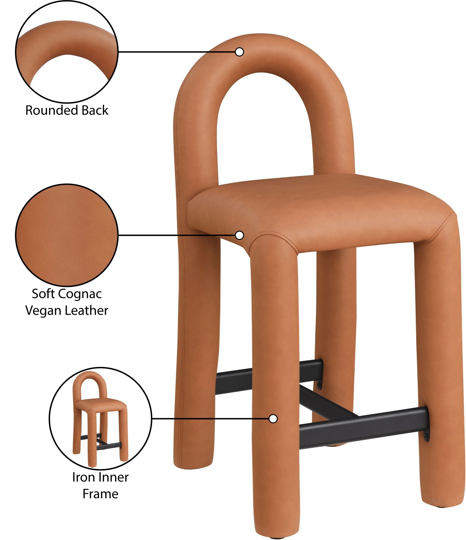 Amari - Faux Leather Stool