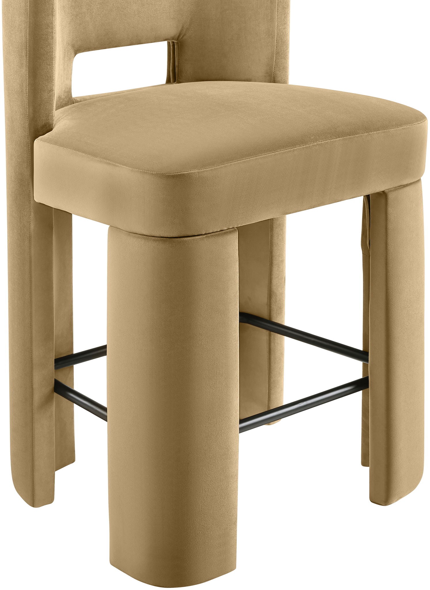 Zuno - Velvet Performance Fabric Upholstered Counter Stool (Set of 2)