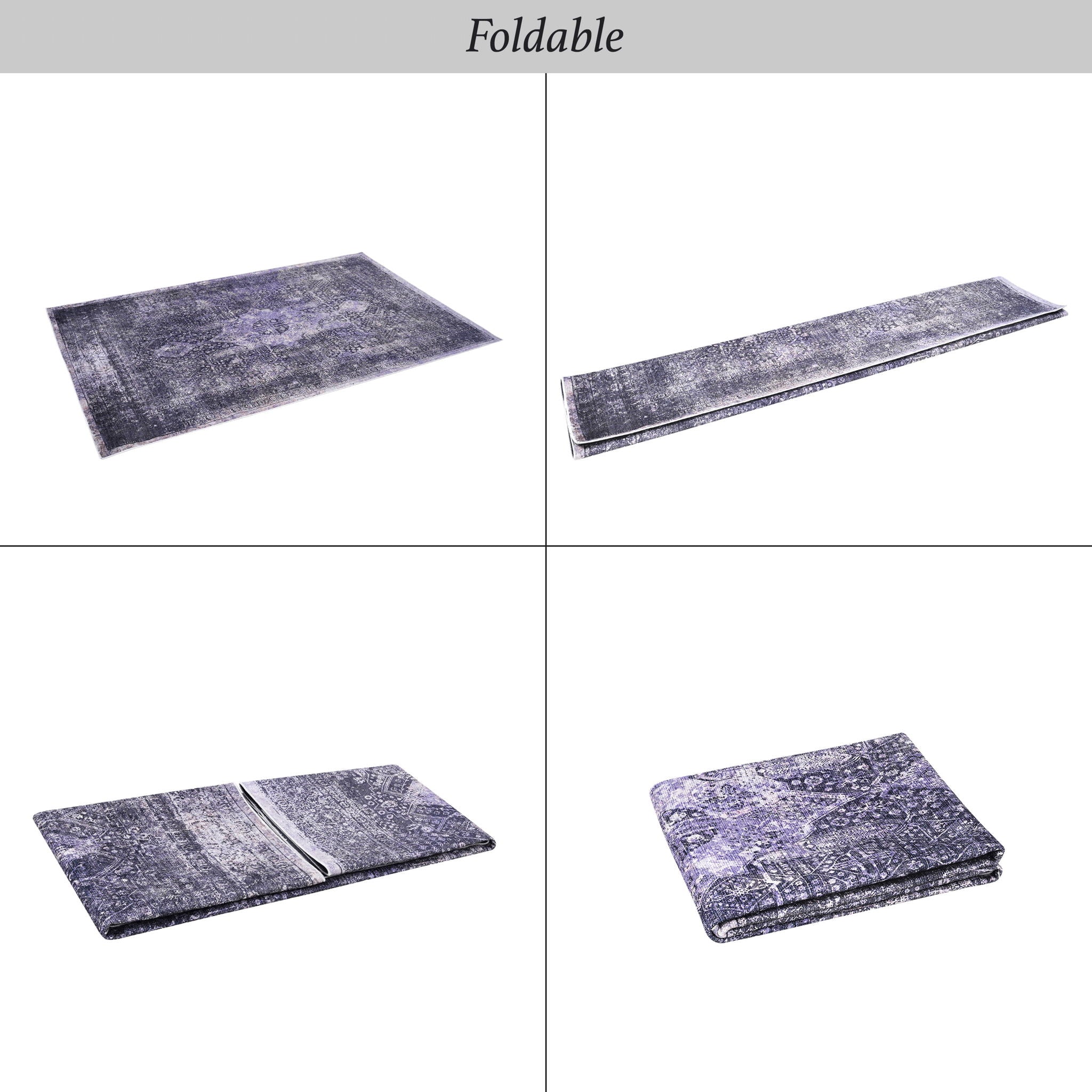 Maval - 8' X 10' Washable Area Rug - Anthracite
