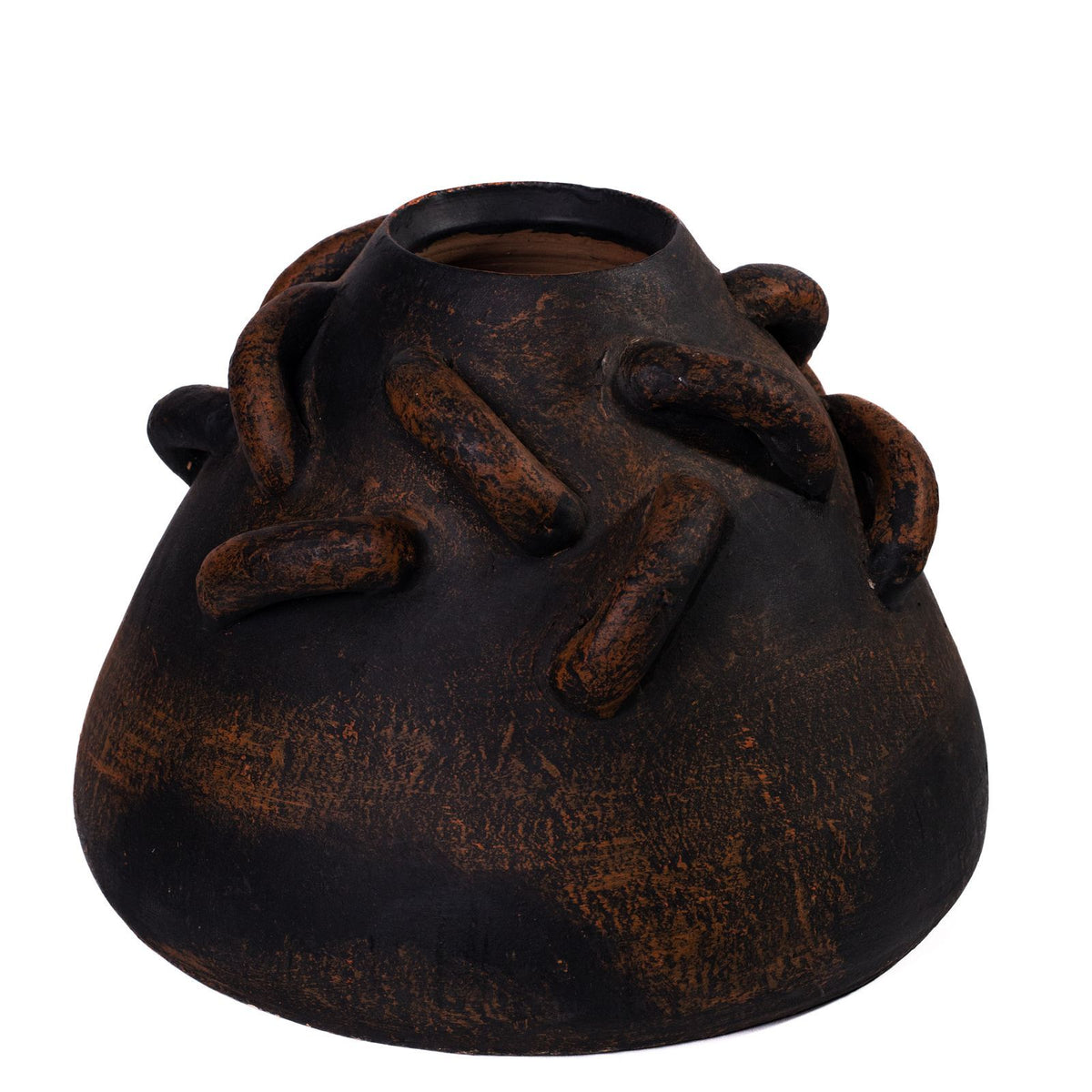 Visha - Roped Vase - Dark Terracotta
