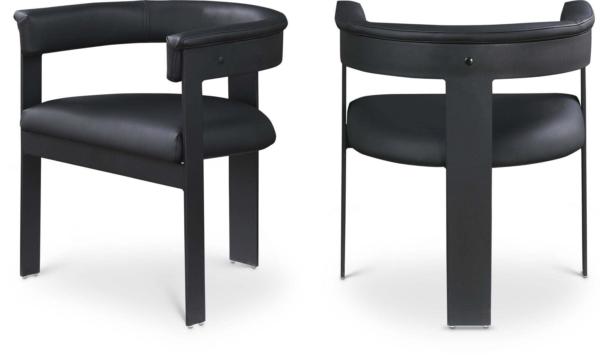 Romeo - Faux Leather Dining Chair With Black Base (Set of 2)