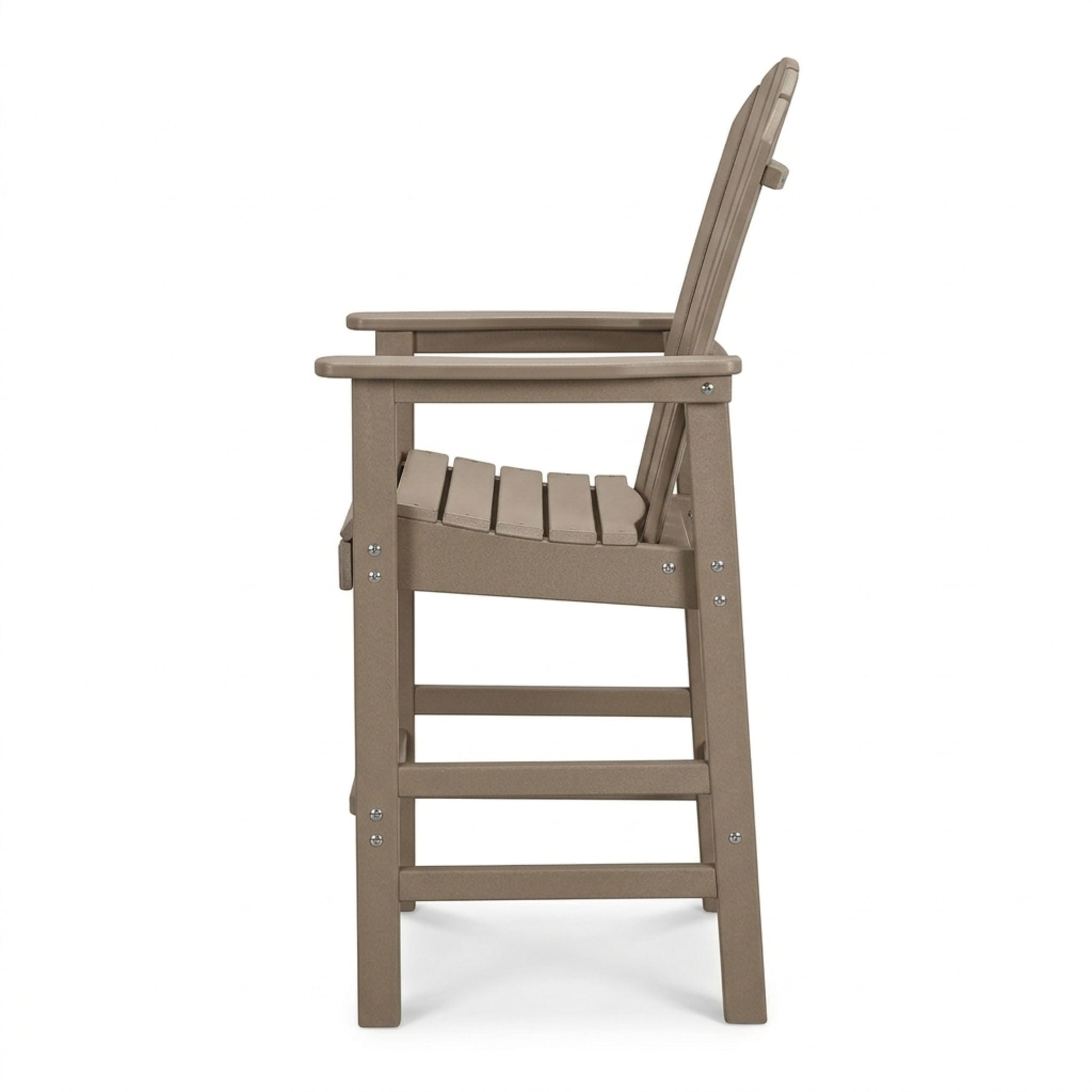 Bar Height Adirondack Chair With Cup Holder And Armrests