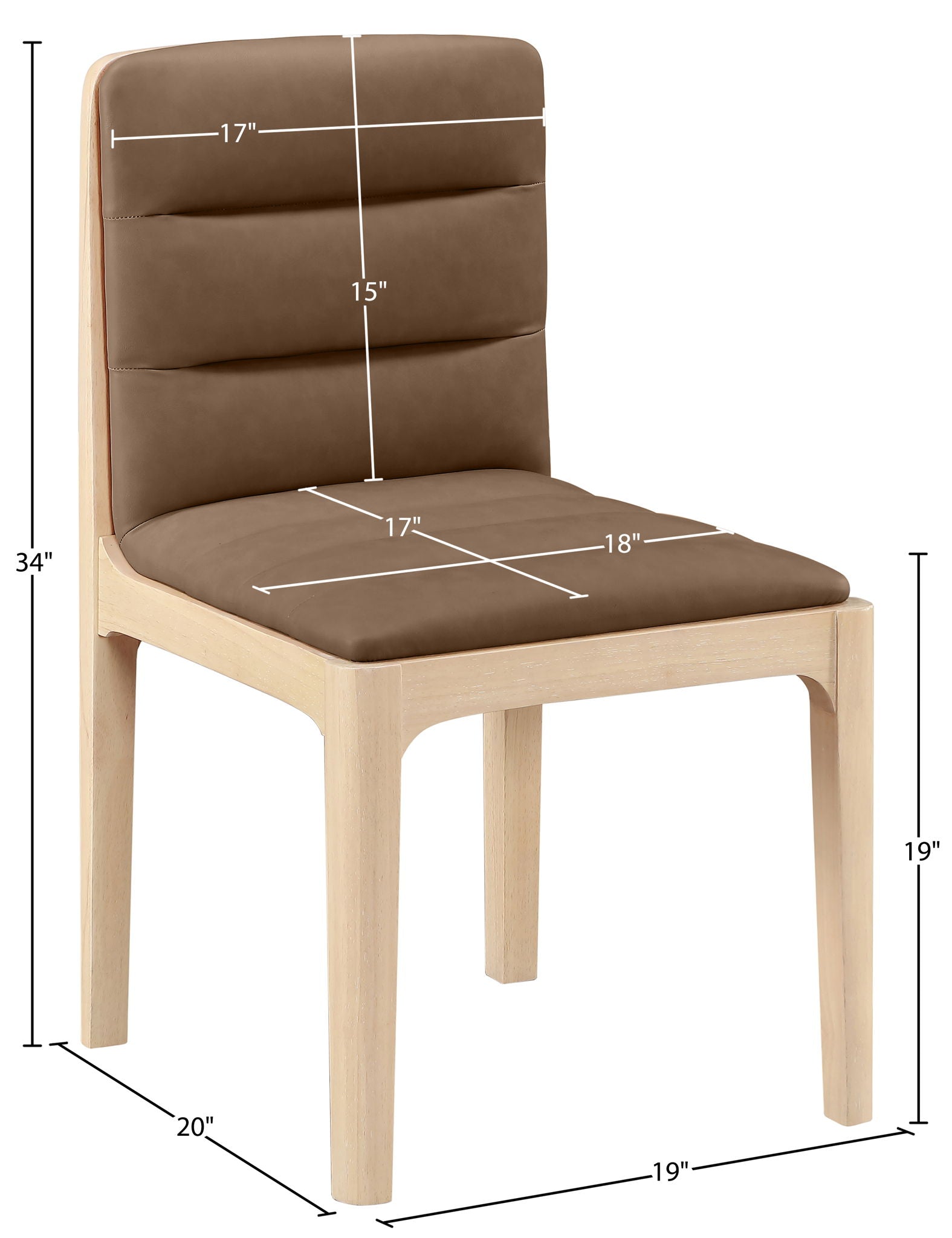 Ellis - Vegan Leather Upholstered Dining Chair (Set of 2) - Natural Base