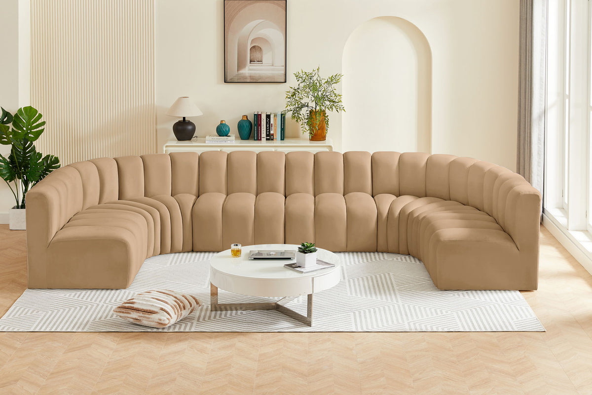 Arc - Velvet Modular U-Shaped Sectional