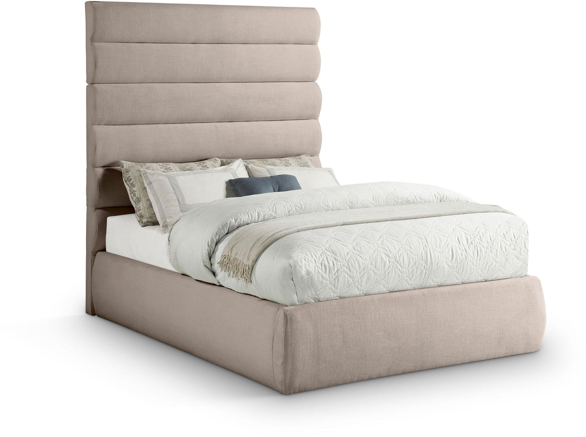Adam - Linen Fabric Bed With 70.5" Headboard