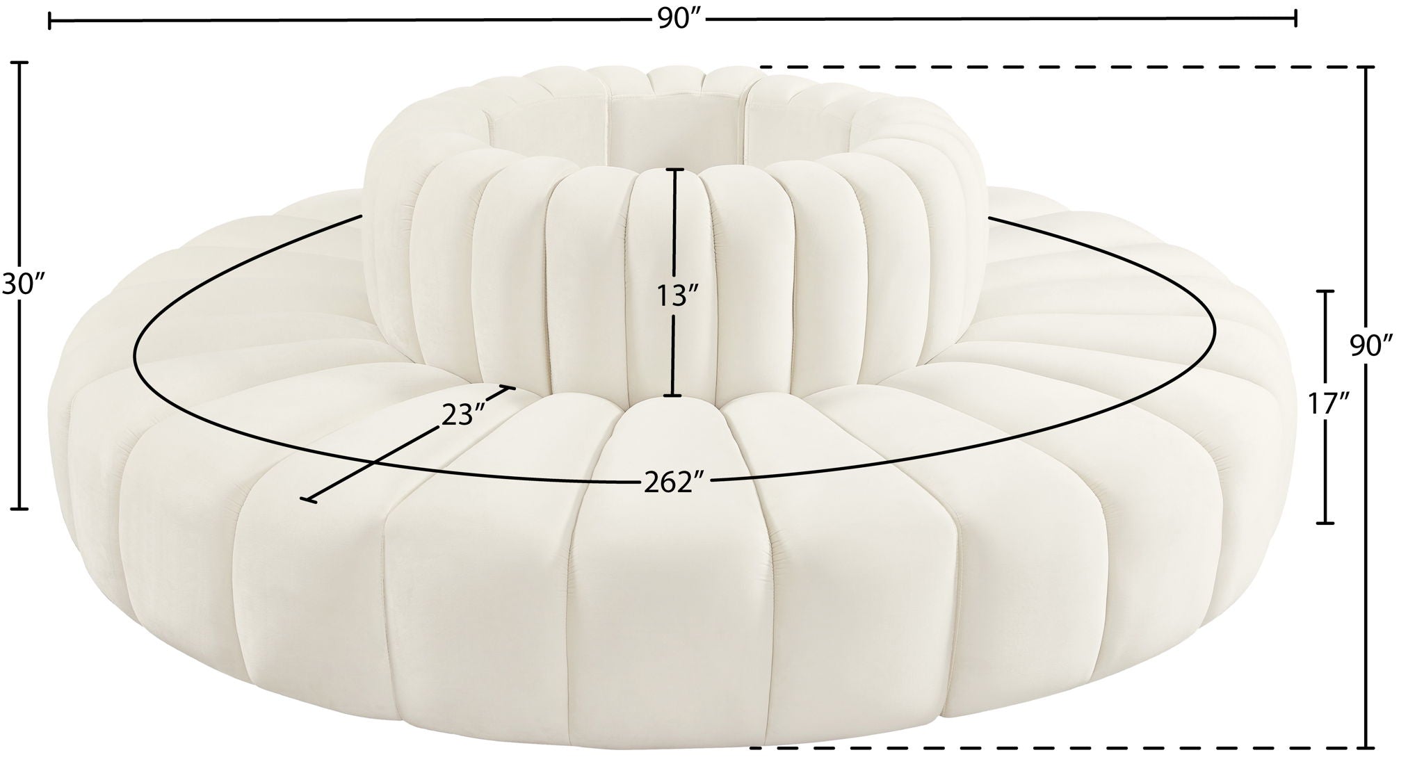 Arc - Velvet 8 Piece Round Modular Sofa