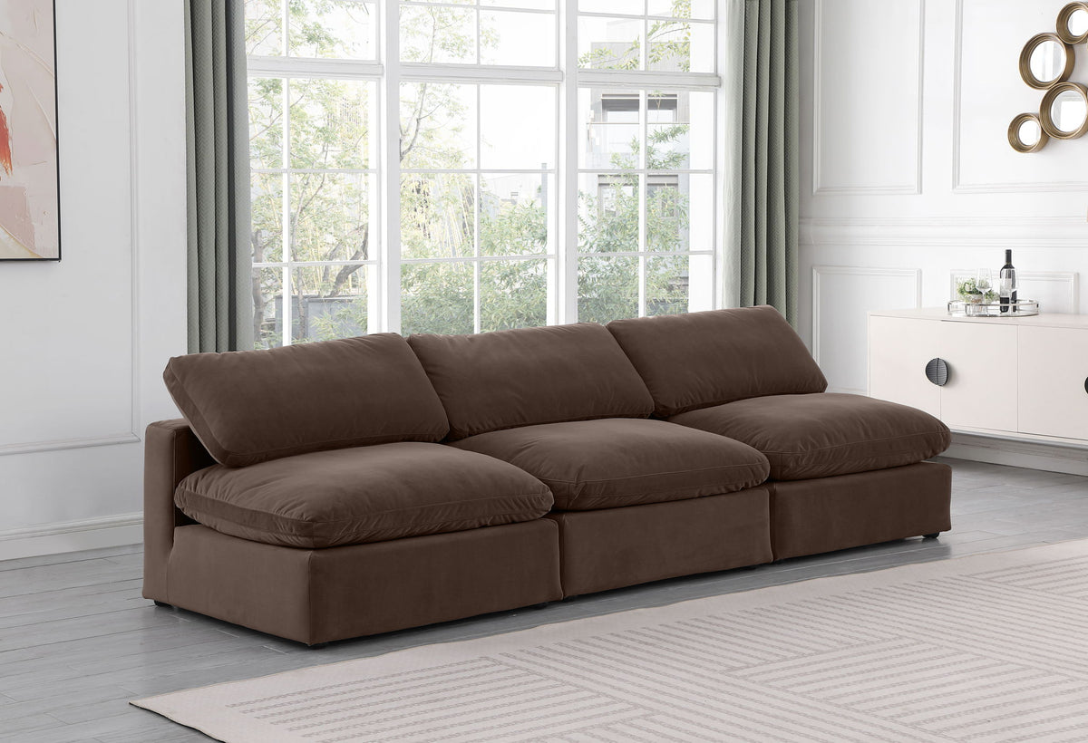 Comfy - Velvet Modular Armless Sofa 3 Seats