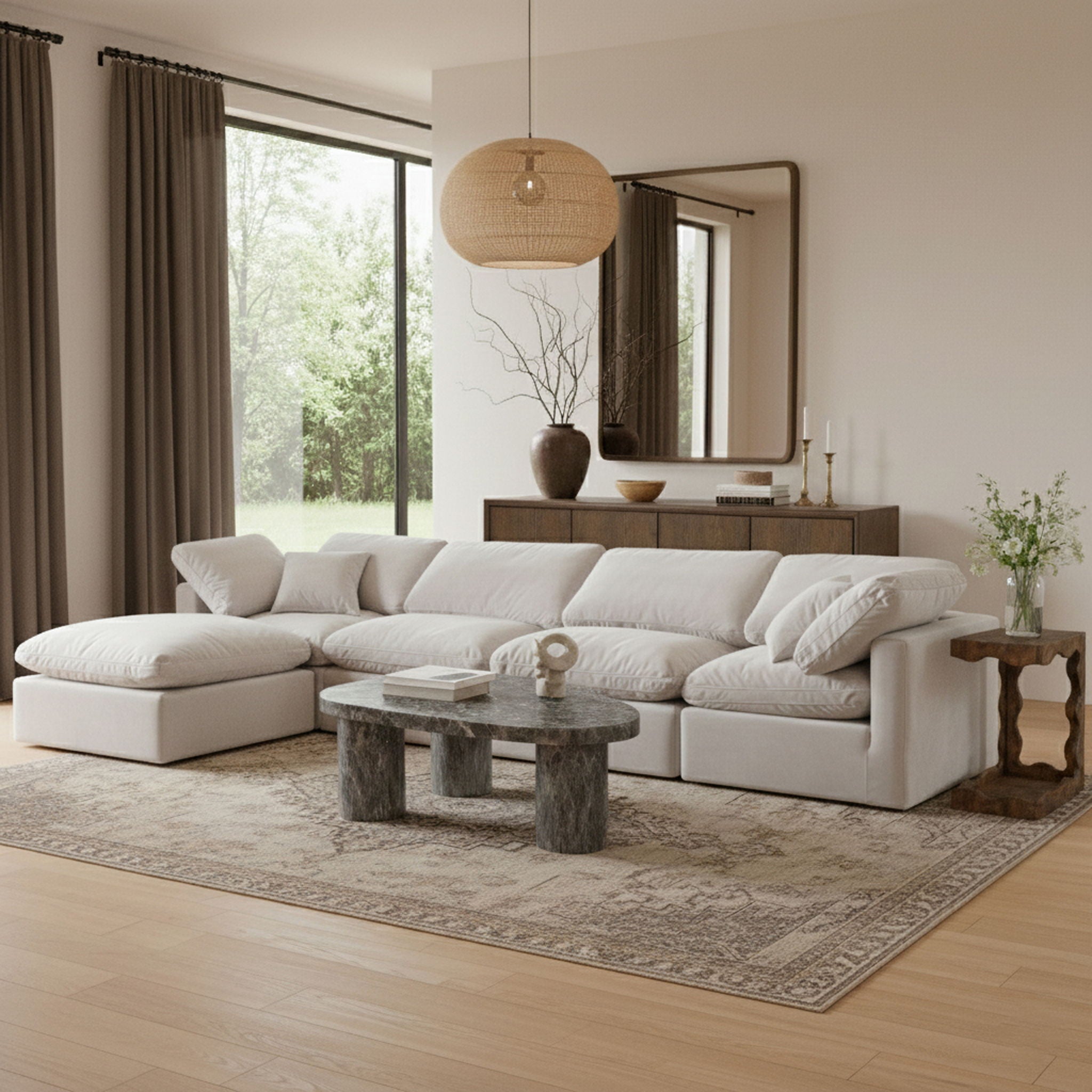 Indulge - Velvet 5 Piece Modular Sectional With Chaise