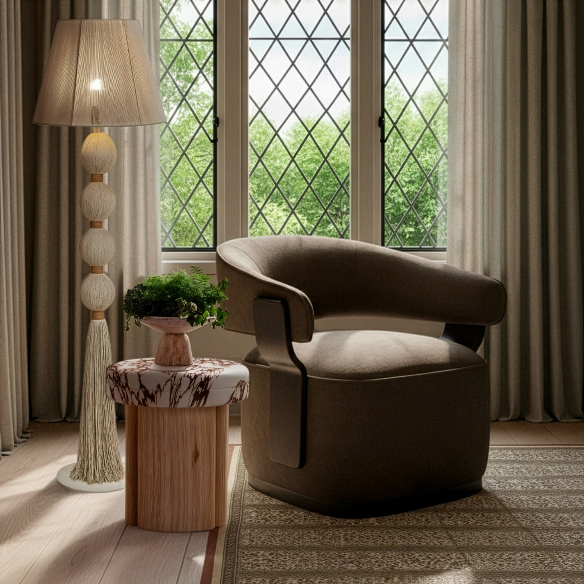 Samba - Cotton Floor Lamp - White
