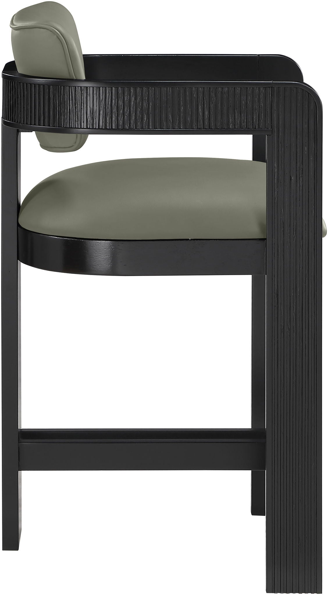 Sacha - Vegan Leather Upholstered Counter Stool With Black Base