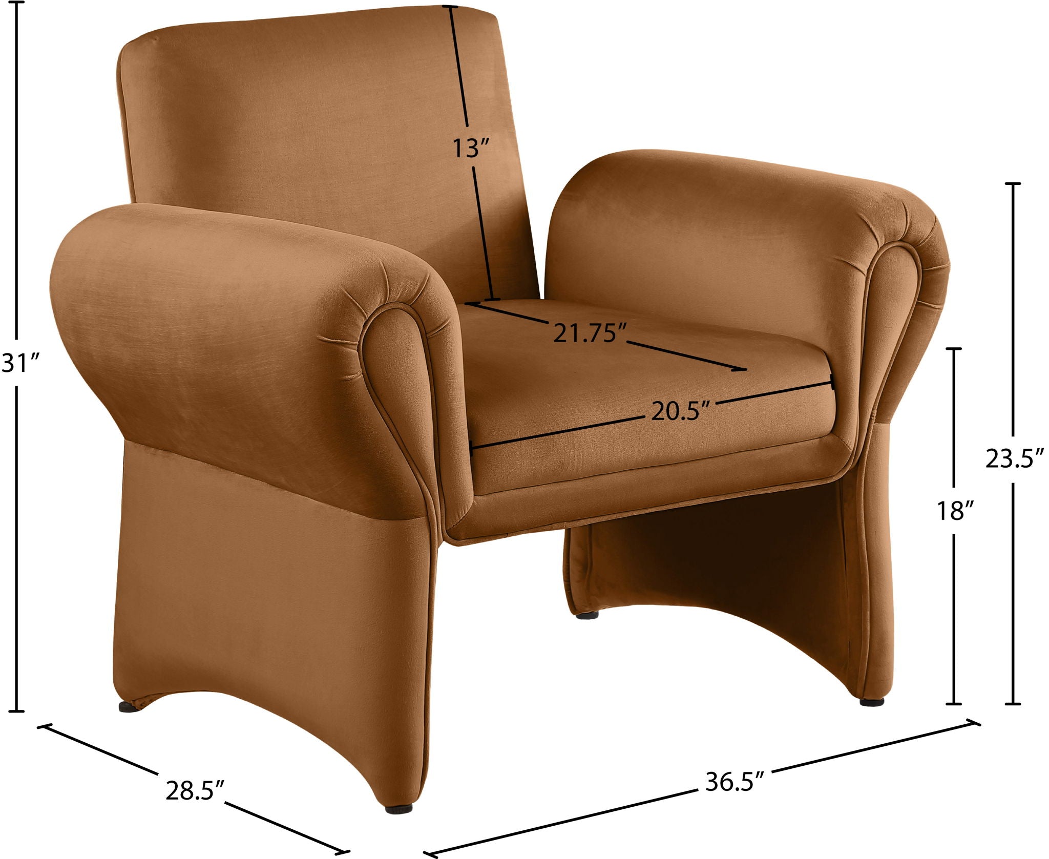 Fleurette - Accent Chair - Saddle