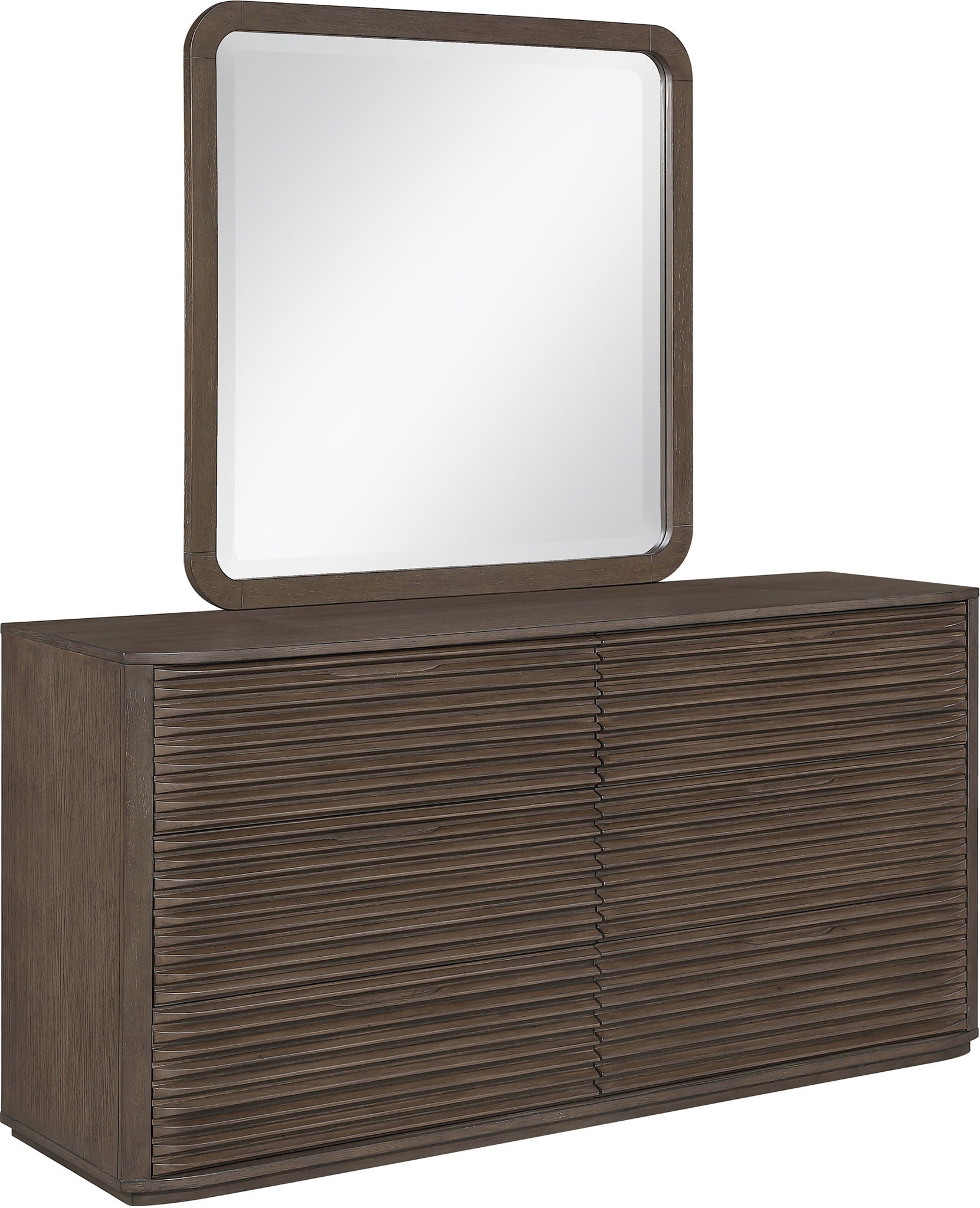 Morino - Oak Veneer And Solid Wood Dresser - Brown
