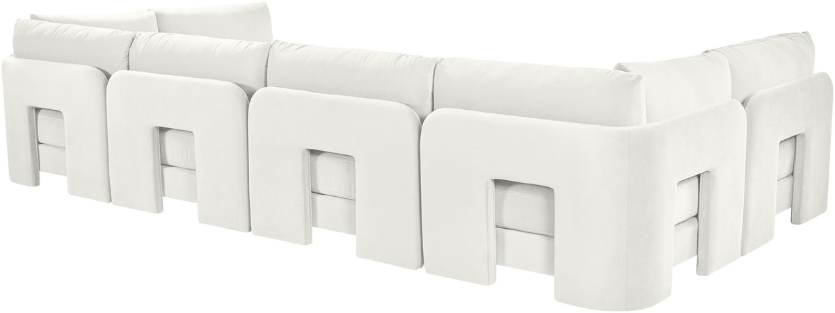 Hammond - Velvet Performance Fabric Upholstered 6 Piece U-Shaped Armless Sectional