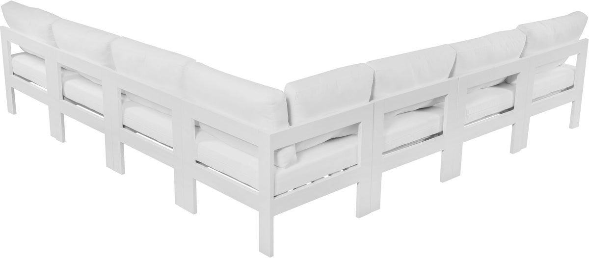Nizuc - Outdoor Patio 7 Piece Modular Sectional With White Frame