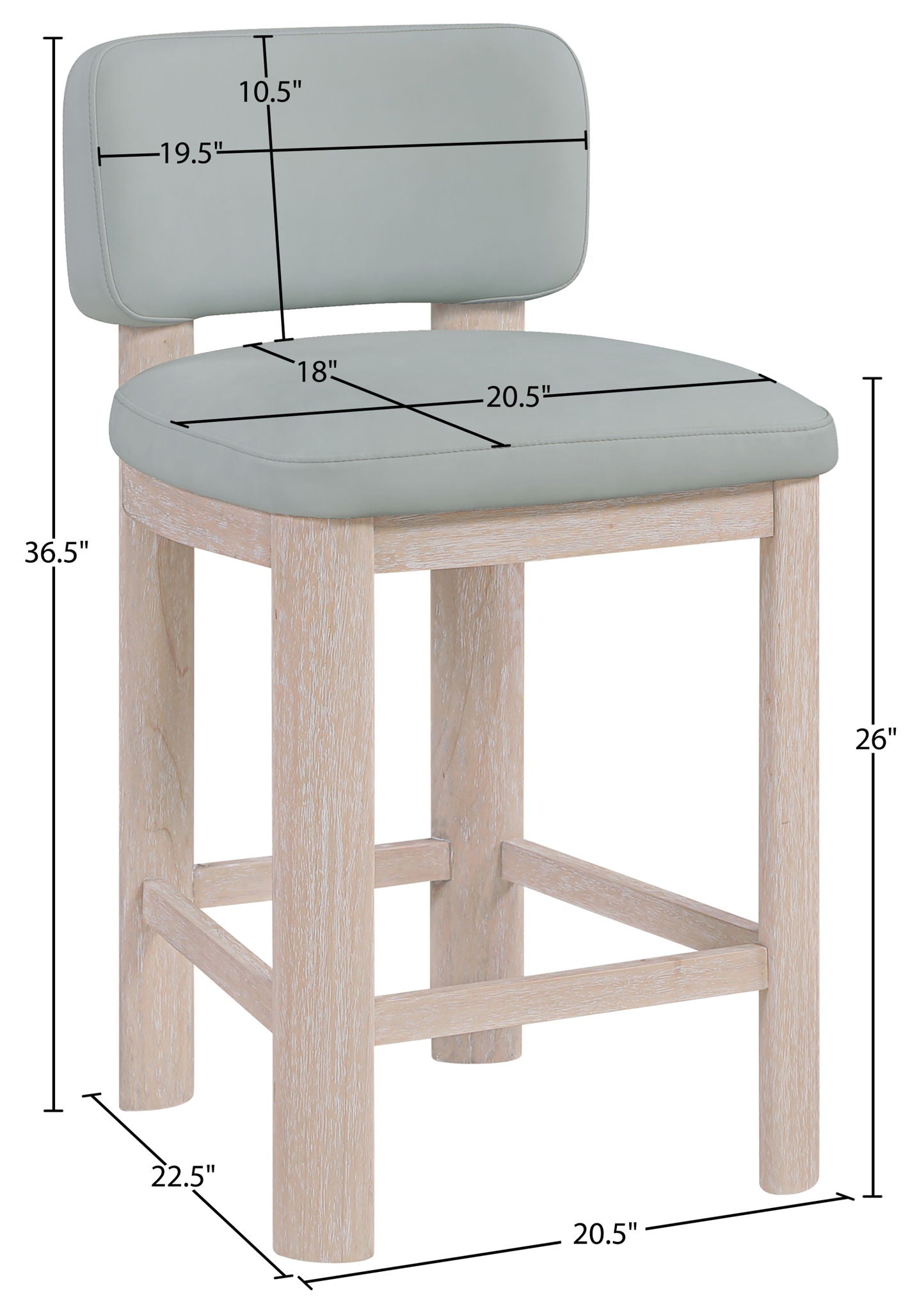 Paloma - Faux Leather Upholstered Counter Stool (Set of 2)